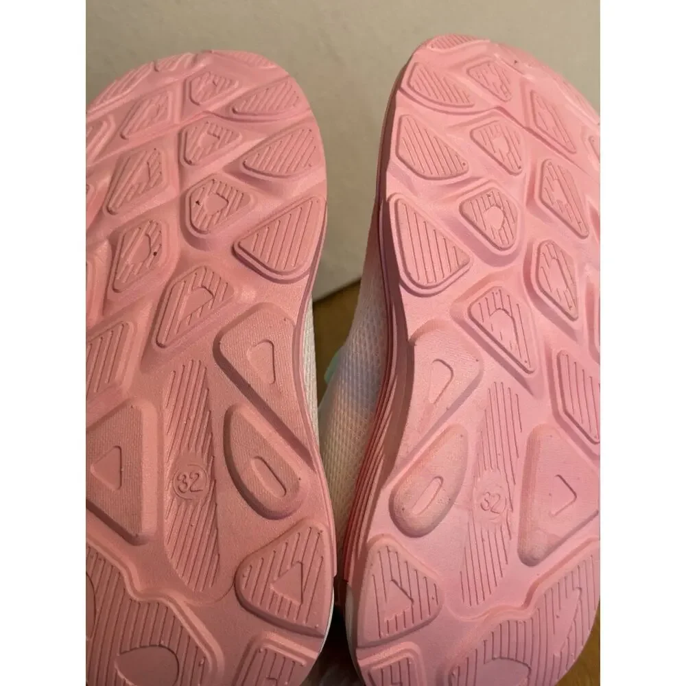 Disney Frozen Elsa Girls Sneakers Dial Lace Light Up Pink Size EU 32 New
